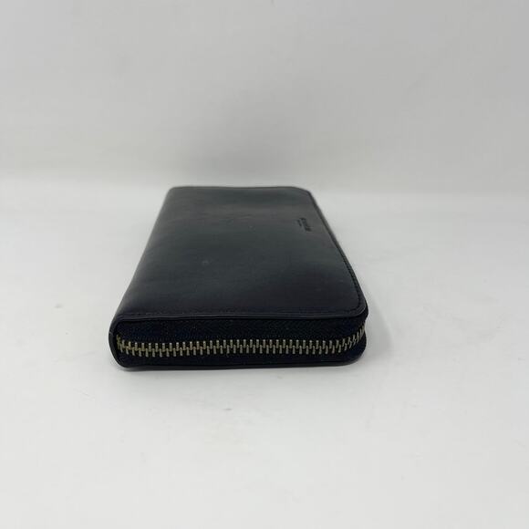 Coach Accordion Zip Wallet Black Leather Glove-Tanned 12 Card Slots 54300 - Picture 6 of 11